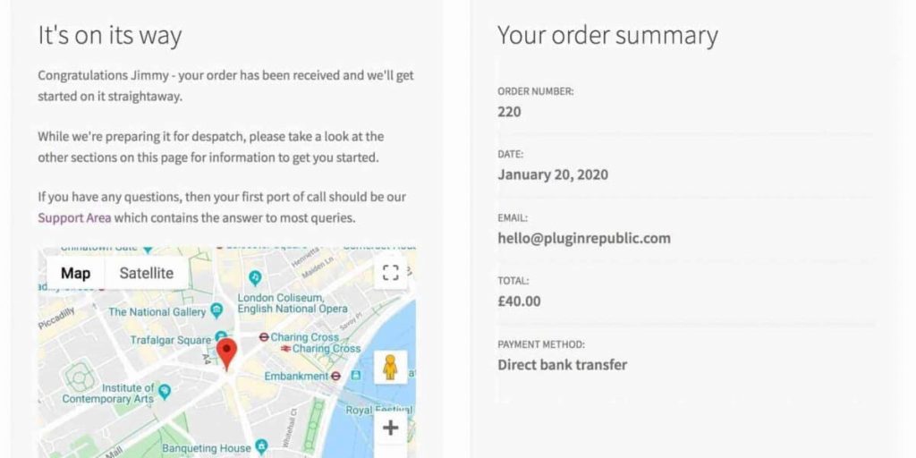 WooCommerce شكرا لك الصفحة