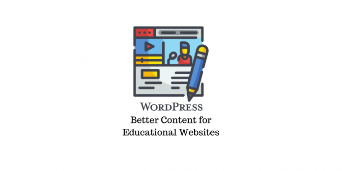 محتوى الموقع التعليمي Educational Website With WordPress