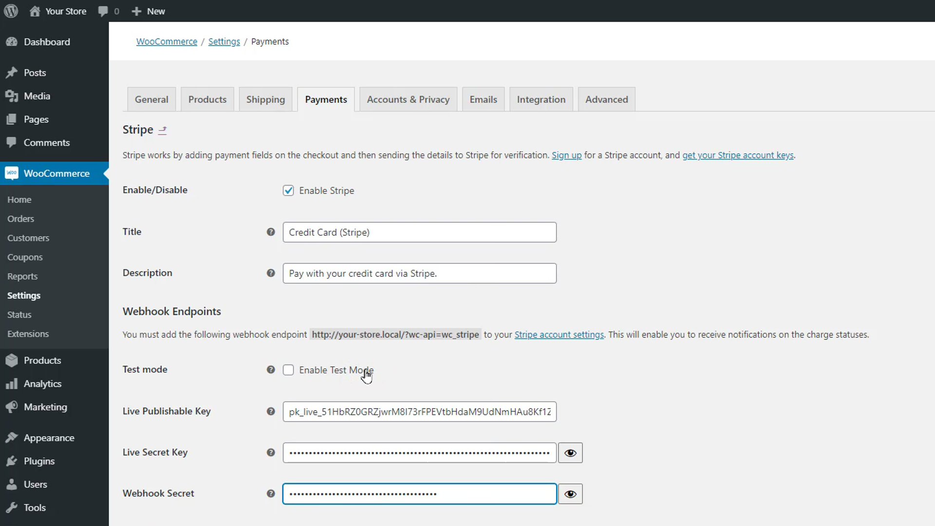 Plug-in de passerelle de paiement WooCommerce Stripe