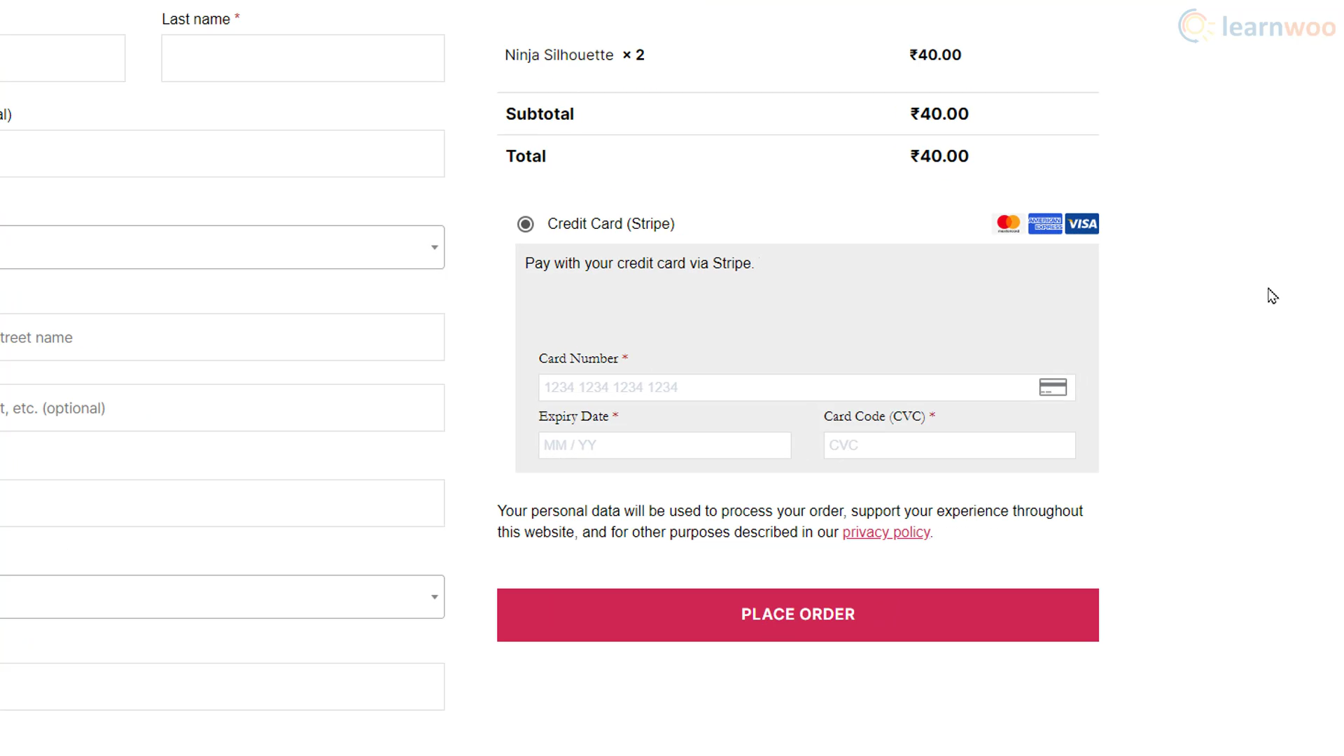 Passerelle de paiement WooCommerce Stripe