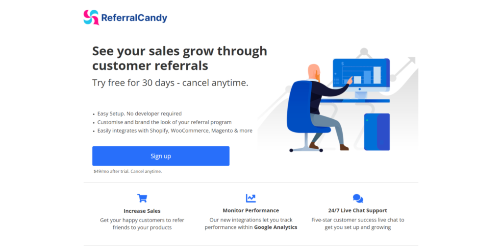 Страница продукта ReferralCandy.