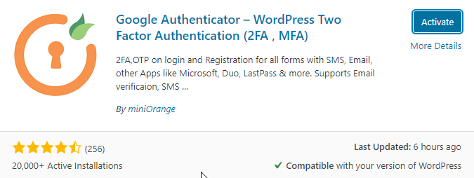ปลั๊กอิน Google Authenticator