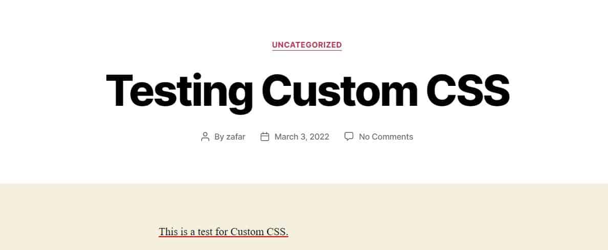 Après avoir ajouté du CSS personnalisé