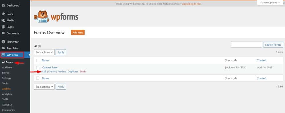 wpformsを使用して連絡フォームを作成する