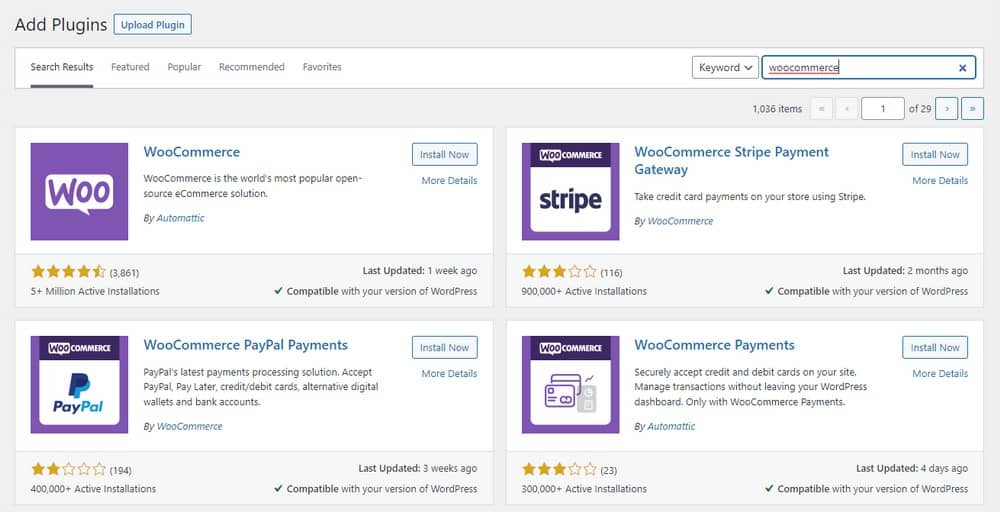 WooCommerce 插件安装