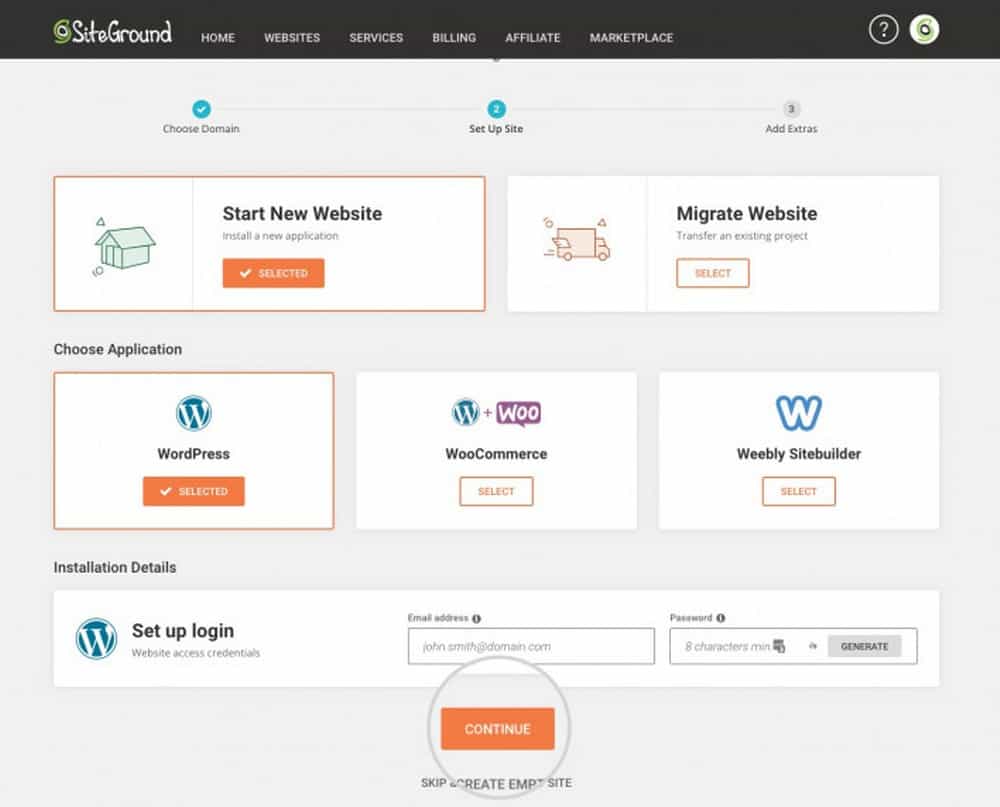 dodaj poświadczenia witryny WordPress