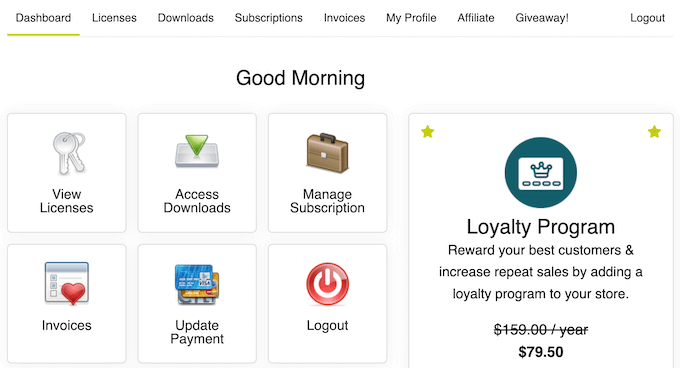 Zaawansowane karty podarunkowe dla pulpitu nawigacyjnego WooCommerce The Advanced Gift Cards for WooCommerce dashboard
