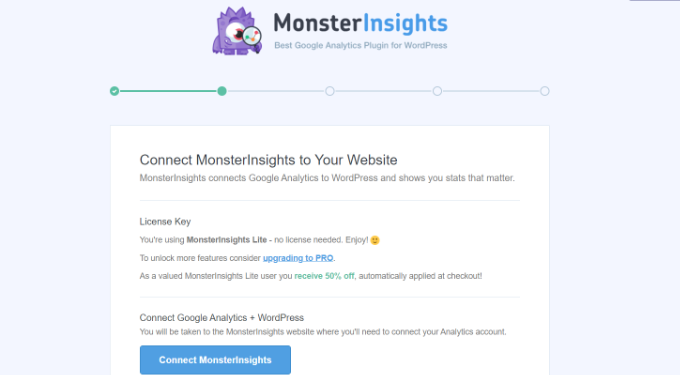 Połącz MonsterInsights ze swoją witryną Connect MonsterInsights with your site