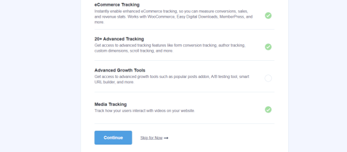 Wybierz, które funkcje śledzenia włączyć Choose which tracking features to enable