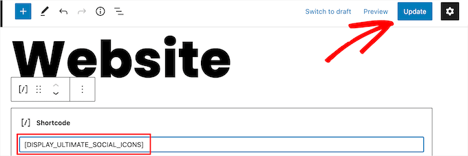 粘贴简码并保存 Paste shortcode and save