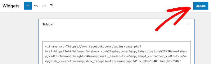 粘贴 iFrame 代码并保存 Paste iFrame code and save