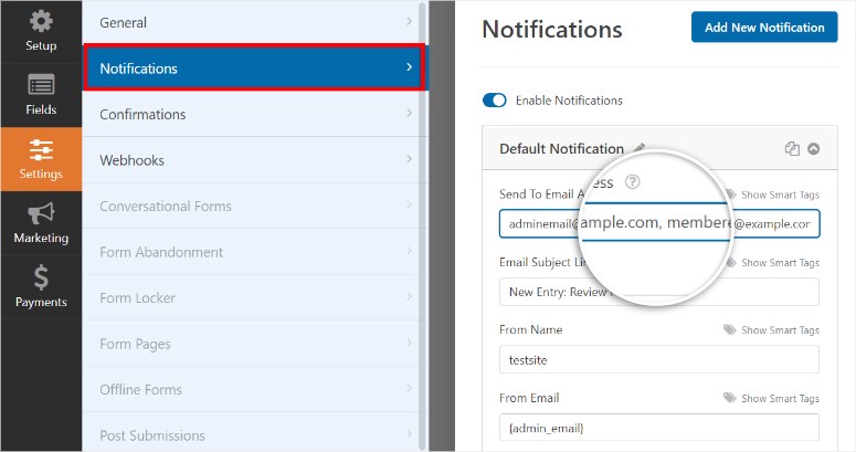 powiadomienia z formularzy - IsItWP - Darmowy wykrywacz motywów WordPress form notifications
