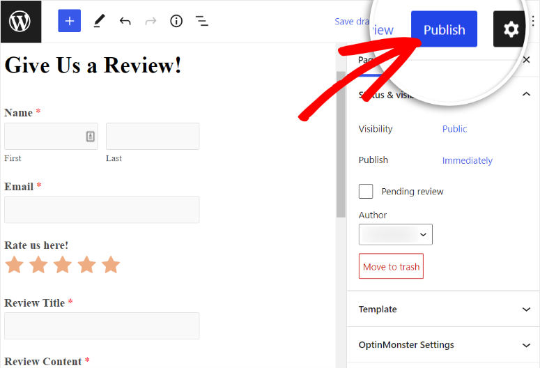 opublikuj formularz recenzji - IsItWP - Darmowy wykrywacz motywów WordPress publish the review form