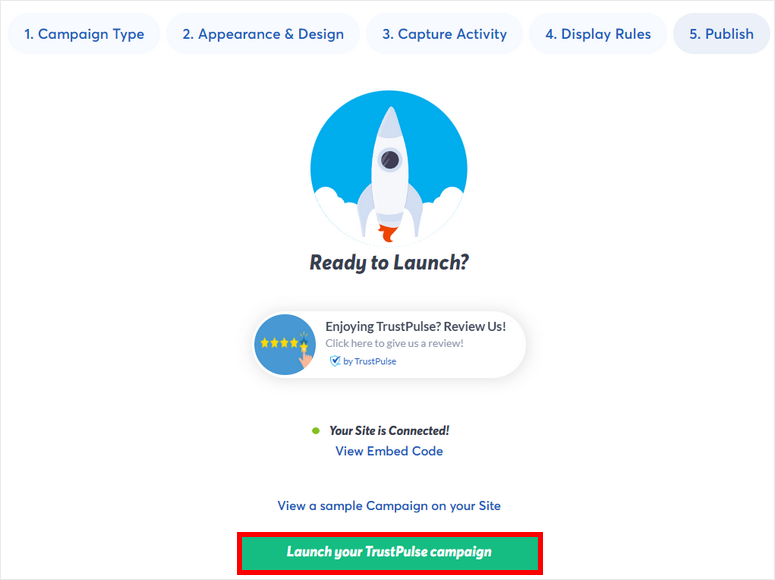 uruchom kampanię Trustpulse - IsItWP - Darmowy wykrywacz motywów WordPress launch trustpulse campaign