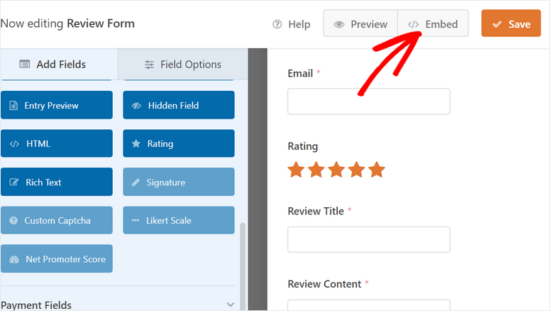 osadź formularz recenzji - IsItWP - Darmowy wykrywacz motywów WordPress embed review form