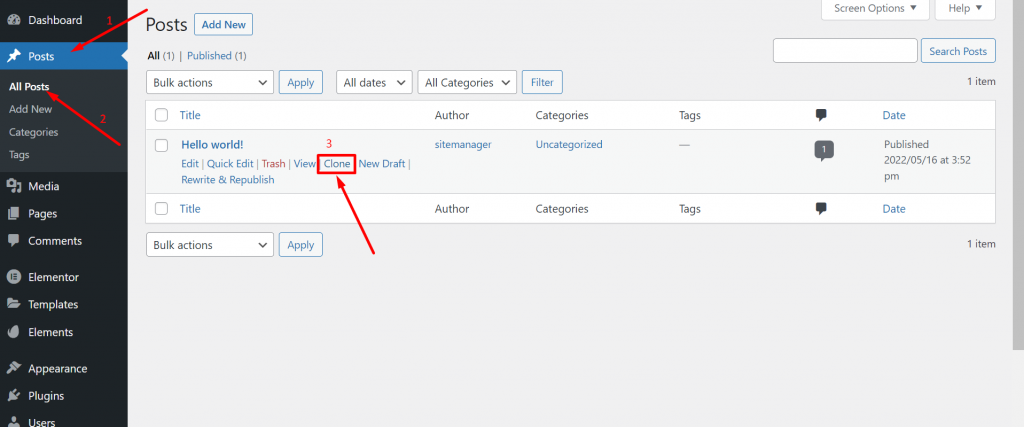 Jak zduplikować stronę w Wordpress? (Krok po kroku) 5 Creating WordPress Duplicate posts