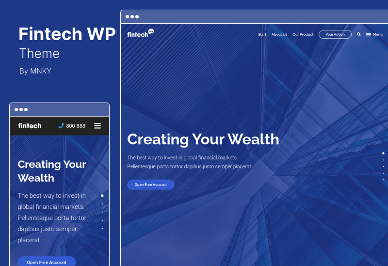 Fintech WP Theme - Тема WordPress для финансовых технологий