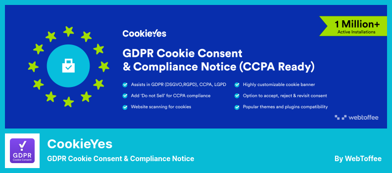 Complemento CookieYes - Aviso de cumplimiento y consentimiento de cookies del RGPD