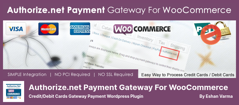 Authorize.net Платежный шлюз для плагина WooCommerce - Кредитный / дебетовый платежный шлюз WordPress Плагин