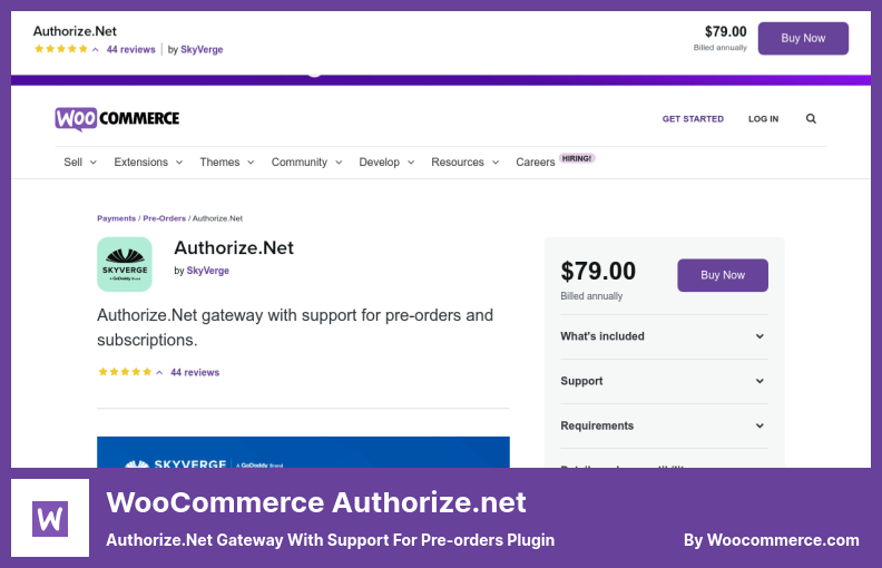 Плагин WooCommerce Authorize.net — шлюз Authorize.Net с поддержкой предварительных заказов