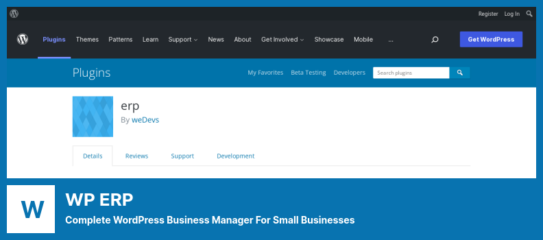 Complemento WP ERP: administrador comercial completo de WordPress para pequeñas empresas