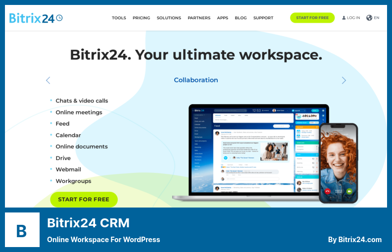 Complemento Bitrix24 CRM - Espacio de trabajo en línea para WordPress