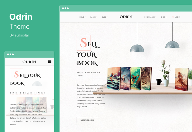 Odrin Theme - Tema WordPress de venta de libros para escritores