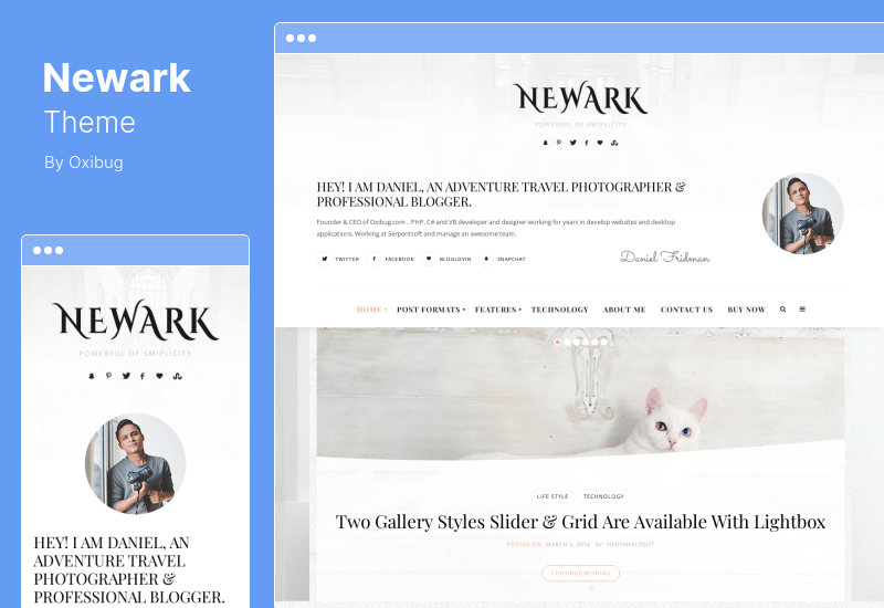 Newark Theme - Tema de WordPress para escribir un blog personal