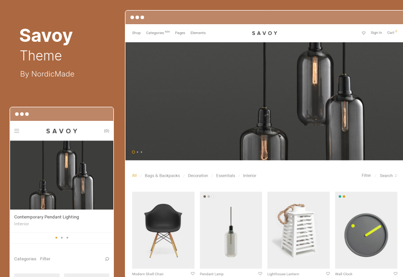 Tema Savoy - Tema minimalista AJAX WooCommerce