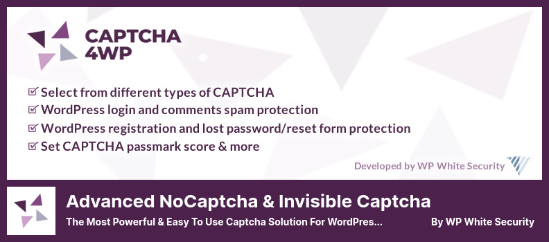 Complemento noCaptcha avanzado y Captcha invisible: la solución de Captcha más potente y fácil de usar para sitios web de WordPress