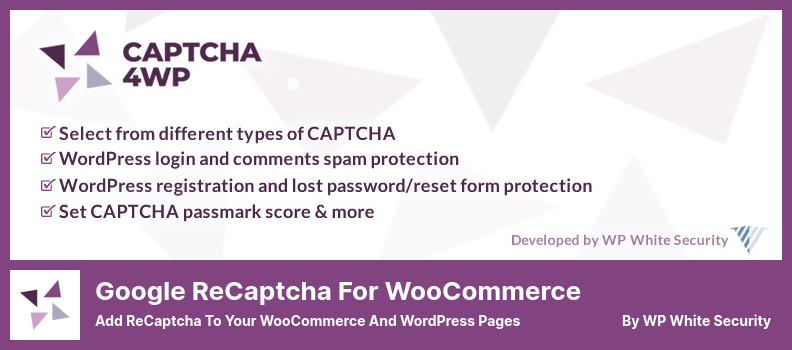 Plugin Google reCaptcha pour WooCommerce - Ajoutez reCaptcha à vos pages WooCommerce et WordPress