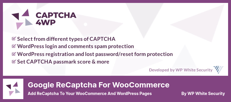 WooCommerce 플러그인용 Google reCaptcha - WooCommerce 및 WordPress 페이지에 reCaptcha 추가