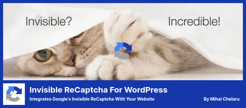 WordPress 플러그인용 Invisible reCaptcha - 웹사이트와 Google의 Invisible reCaptcha 통합