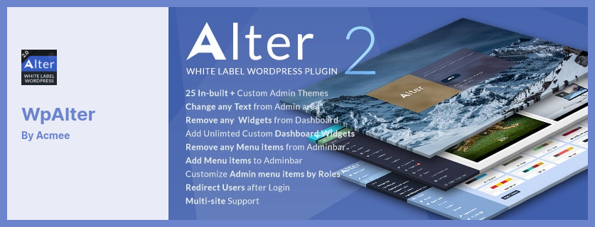 Plugin WpAlter - un plug-in WordPress White Label