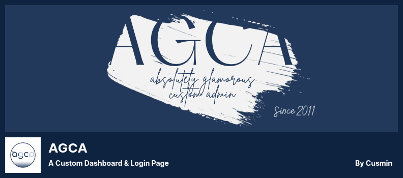 Plugin AGCA: una dashboard e una pagina di accesso personalizzate