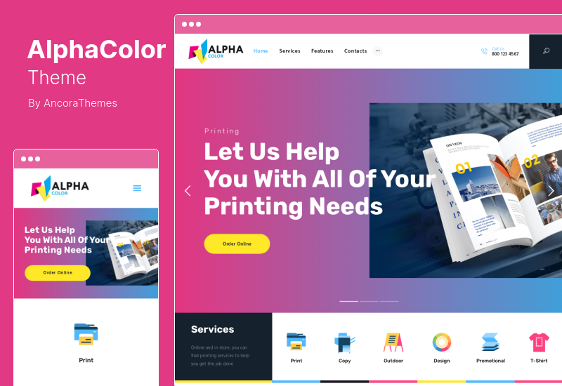 AlphaColor Theme - Jenis Desain Agen 3D Printing Services WordPress Theme Elementor