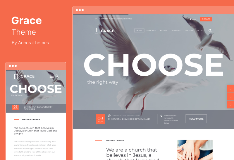 Grace Theme - Tema WordPress Gereja, Agama Amal