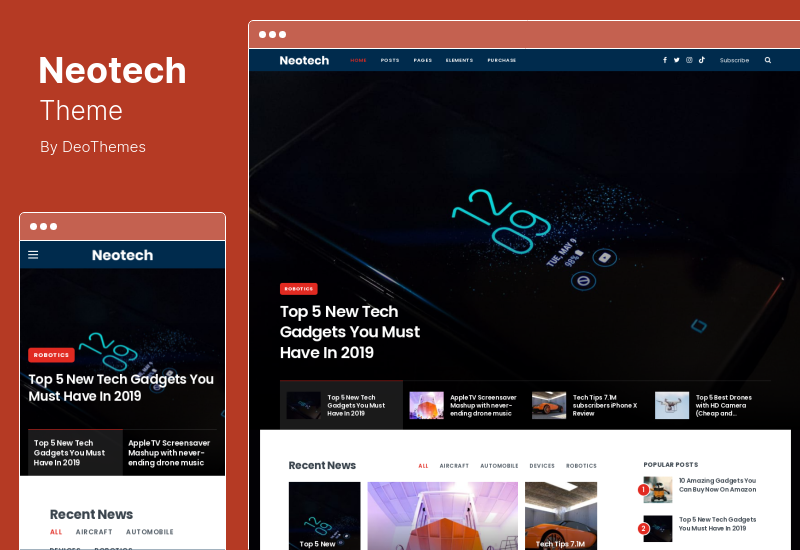 Tema Neotech - Tema WordPress Elemen Majalah