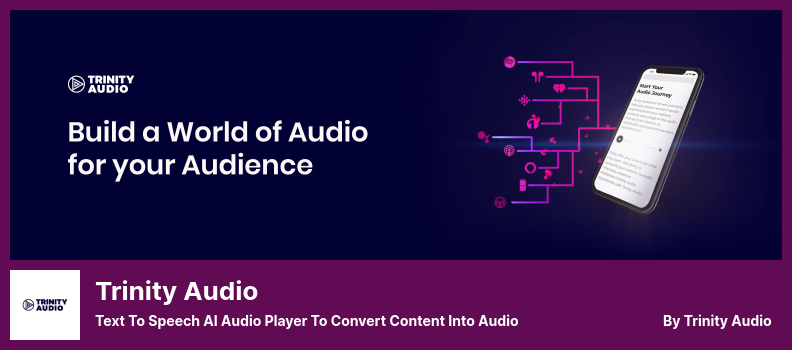 Trinity Audio Plugin - Player audio AI text to speech pentru a converti conținutul în audio