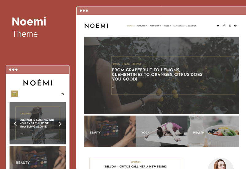 Noemi 主題 - 生活方式和時尚博客 WordPress 主題