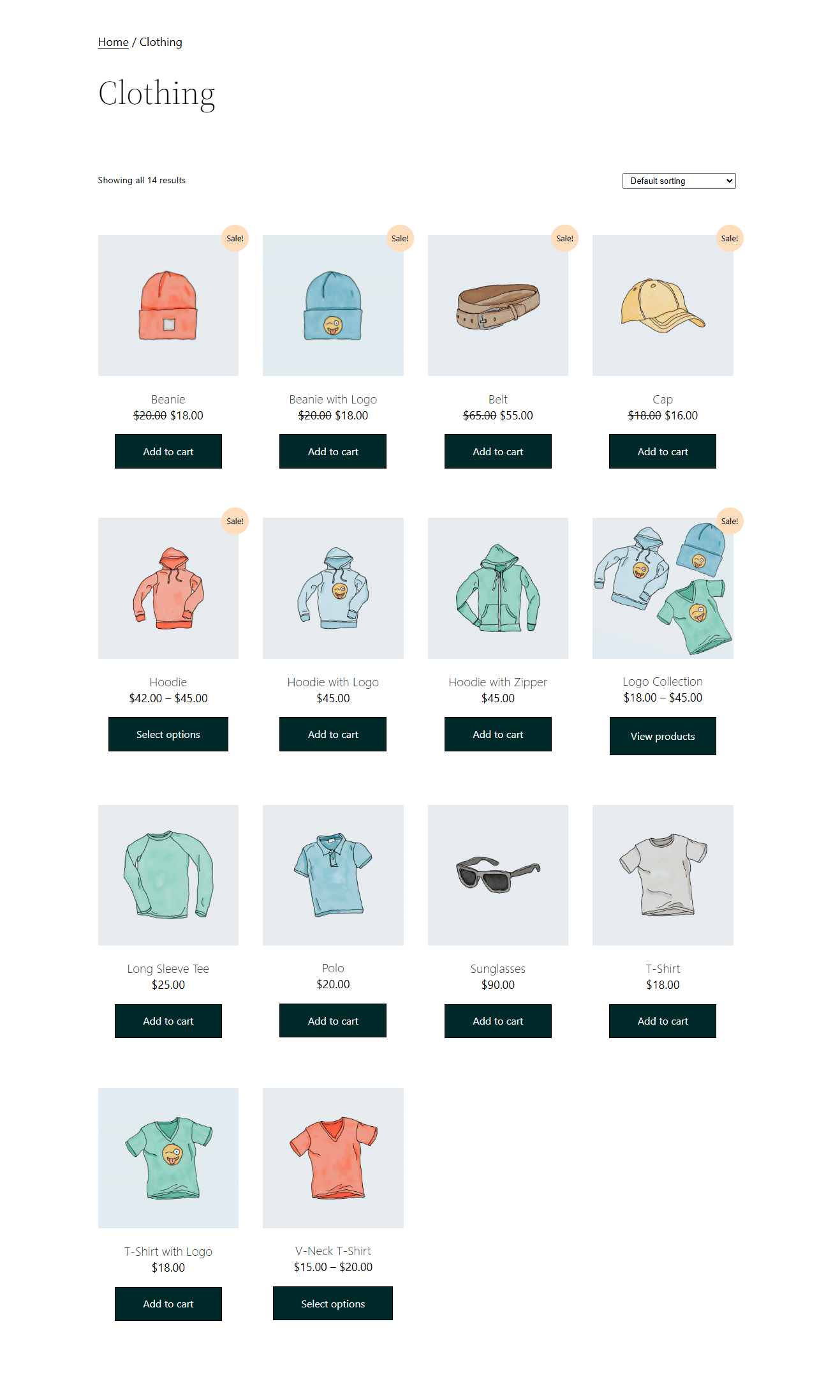 Domyślna strona kategorii WooCommerce