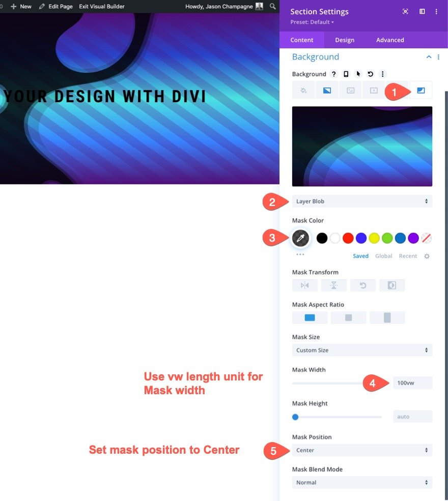 diviでのシームレスな背景デザインの移行