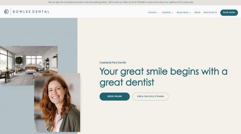 10+ красивых сайтов стоматологов для дизайнерского вдохновения 12 Bowles Dental