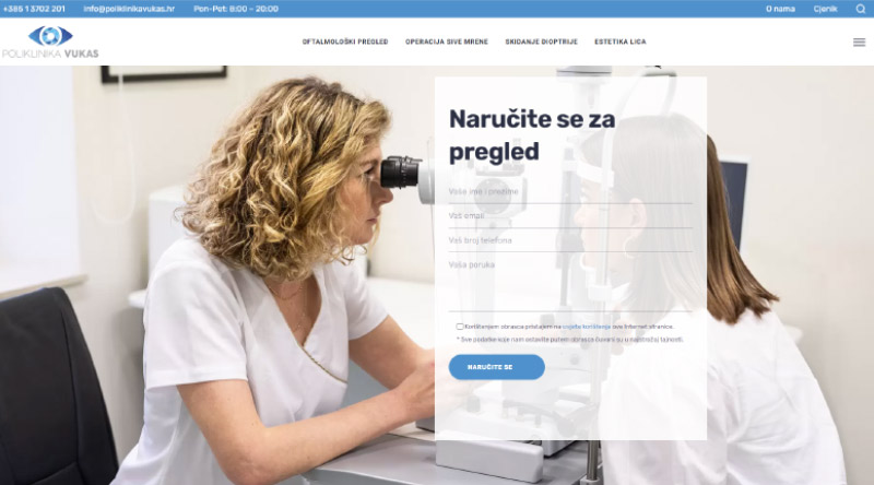 10+ красивых сайтов стоматологов для дизайнерского вдохновения 2 Poliklinika Vukas