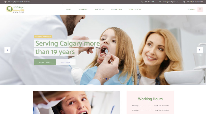 10+ красивых сайтов стоматологов для дизайнерского вдохновения 3 MS Galiza Dental Clinic