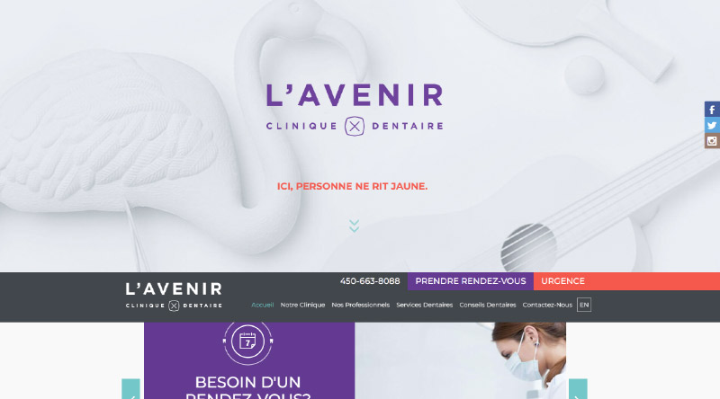 10+ красивых сайтов стоматологов для дизайнерского вдохновения 5 Dentiste Laval