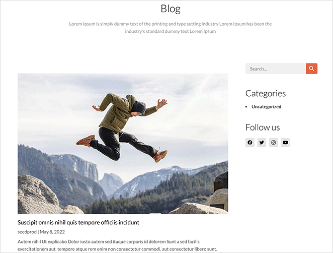 별도 블로그 페이지-WordPress-예제 - SeedProd separate blog page in WordPress example