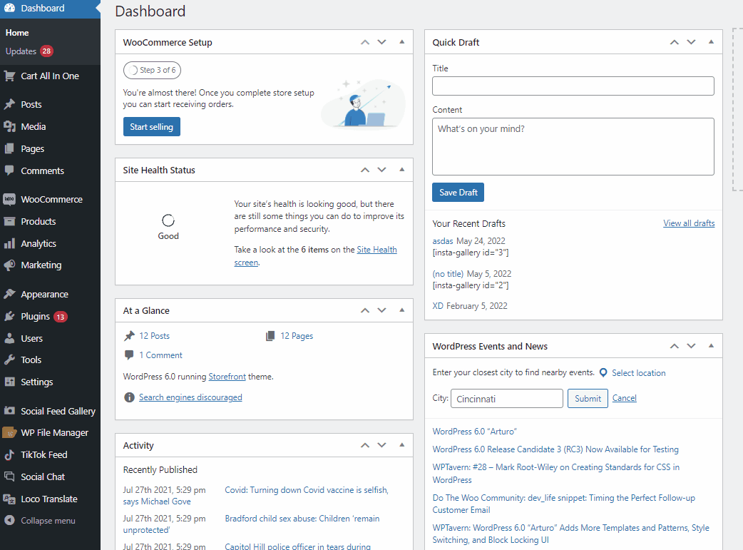 acessar FTP para WordPress - gerenciador de arquivos wp