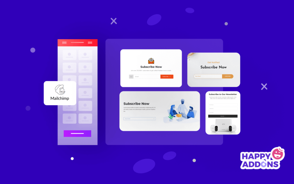 Widget modulo MailChimp di Happy Addons: un modo semplice per aggiungere gratuitamente un modulo di iscrizione al tuo sito web! 1 MailChimp Form Widget