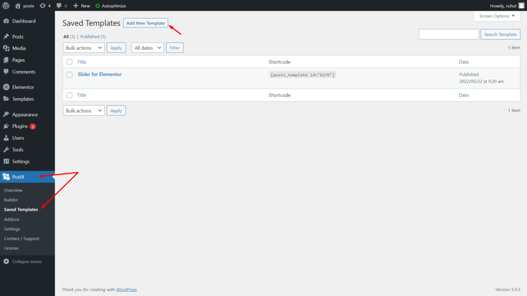 PostXプラグイン10を使用して注目のスライダーを追加する方法 Adding Template